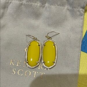 Kendra Scott Canary Yellow Earrings with Silver Accents